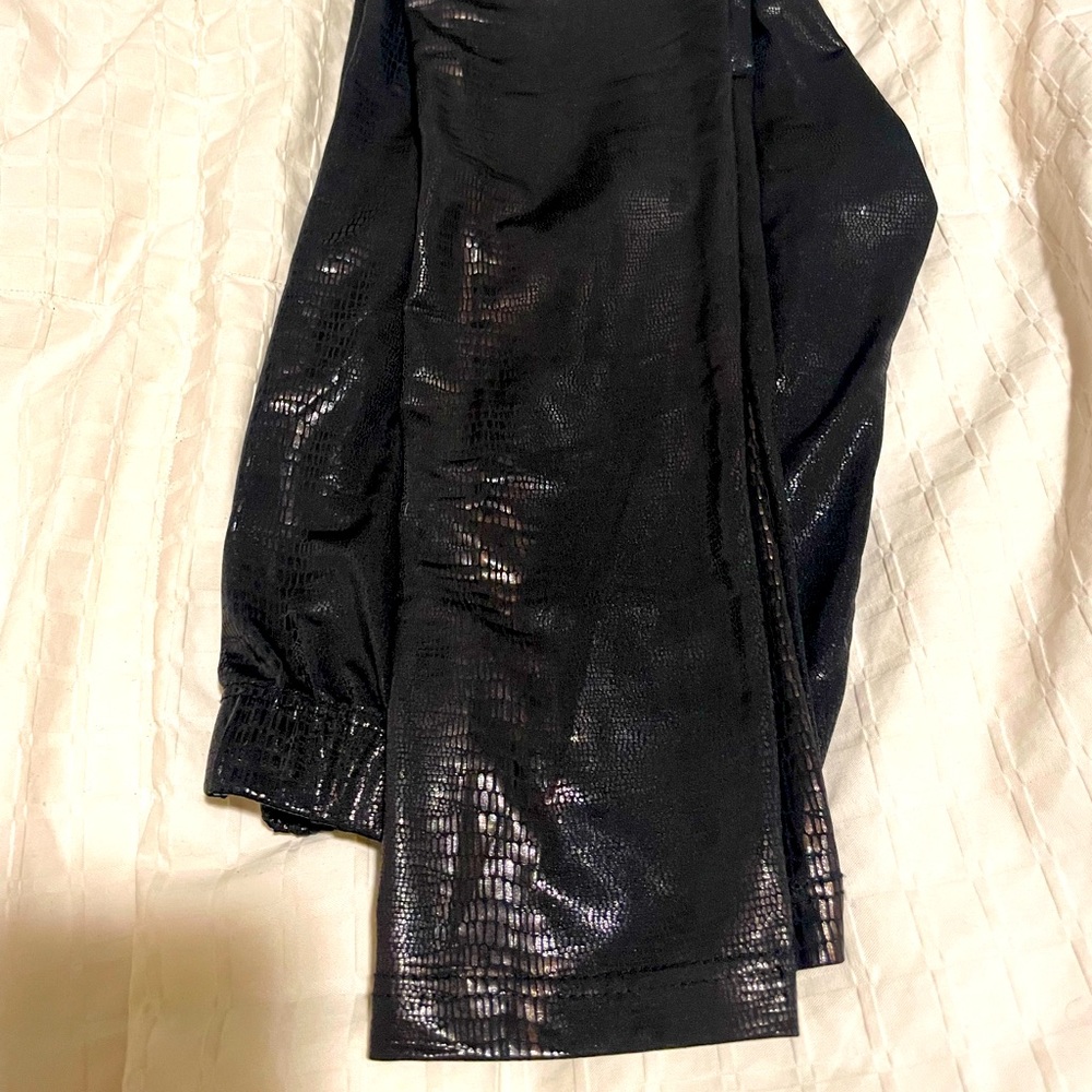 Evening dress up stretch leggings black size small